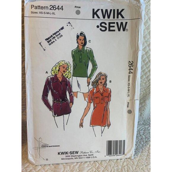 Kwik Sew Misses Tops Sewing Pattern sz XS S M L XL 2644 - uncut - Picture 6 of 8
